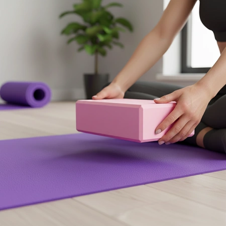 Kostka do jogi klocek blok do ćwiczeń rozciągania Pretorians różowa