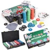 Poker zestaw do gry w POKERA TEXAS w walizce 300 szt. żetonów karty