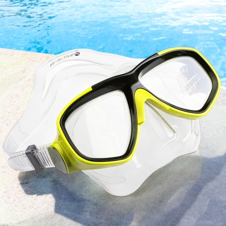 Okulary maska do nurkowania pływania snorkelingu żółte dla dzieci i młodzieży