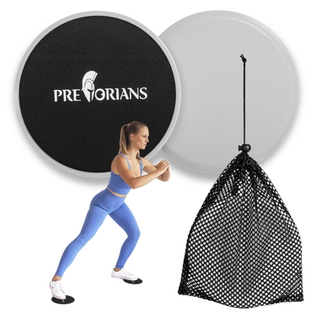 Podkładki szare dyski poślizgowe do ćwiczeń sliding discs slide disk 2 sztuki