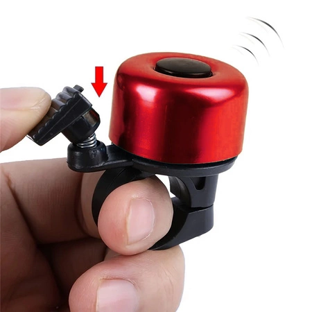 Dzwonek rowerowy dla dzieci dorosłych aluminiowy głośny DR2 czerwony