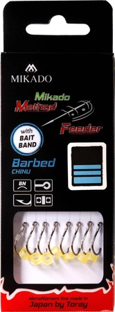 PRZYPON METHOD FEEDER - Z GUMKĄ - hak z zadziorem nr 8 / żyłka: 0.25mm/10cm - op.8szt.