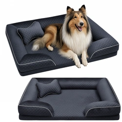 Legowisko posłanie dla psa z poduszką welurowe szare XL