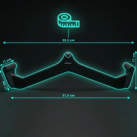 Uchwyt do wyciągu atlasu UD03 długi 55,5 cm gumowa powłoka