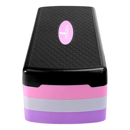 Step do aerobiku 3 stopnie regulowany różowy Pretorians