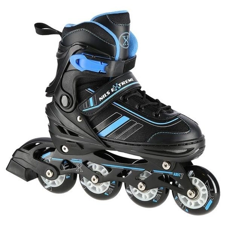 Rolki 2w1 czarno-niebieskie łyżworolki NH18191 Nils Extreme L