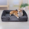 Legowisko posłanie dla psa z poduszką welurowe szare M