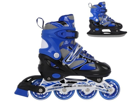 Łyżworolki 2w1 regulowane NH18366 Nils Extreme niebieskie rozmiar M łyżwy/rolki
