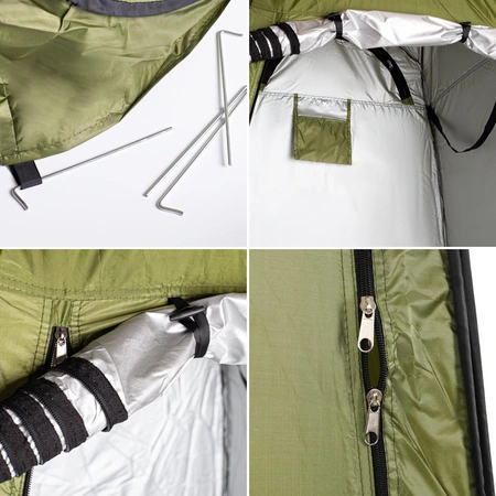 Namiot turystyczny przebieralnia prysznic toaleta zielony