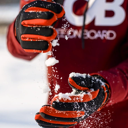 Rękawiczki do ekranów dotykowych narciarskie na zimę M czerwone