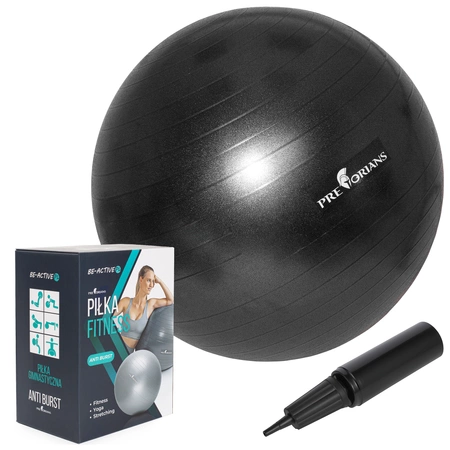 Piłka gimnastyczna anti burst 65 cm czarna Pretorians z pompką
