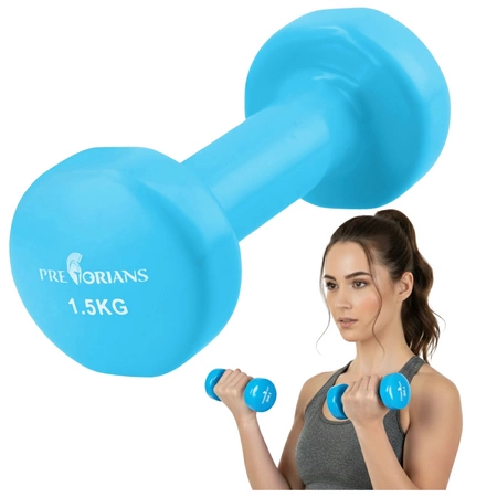 Hantelek żeliwny 1,5 kg ciężarek winylowy Pretorians