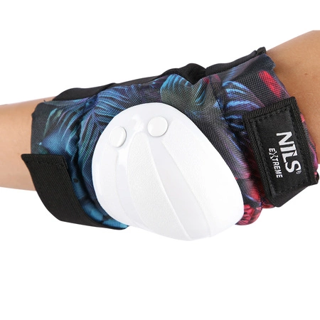 Zestaw ochraniaczy do jazdy na deskorolce hulajnodze rolkach białe H734 Nils Extreme rozmiar L