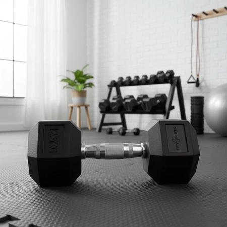 Hantla Hex 12,5kg ciężarek ogumowany