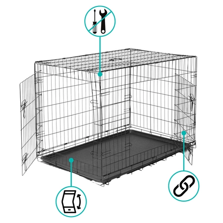Duża klatka transportowa XXL dla psa - do samochodu i domu