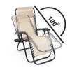 Leżak Zero Gravity beżowy składany z poduszką i tacką