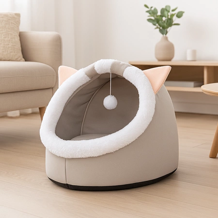 A cat house in the room