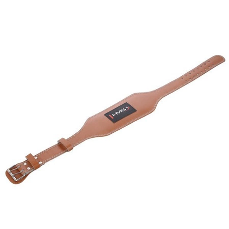 Pas do ćwiczeń siłowych skórzany brązowy PA3998 HMS rozmiar S