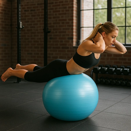 Piłka gimnastyczna anti burst 65 cm turkusowa Pretorians z pompką