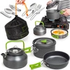 Zestaw garnków naczyń turystycznych na kemping ZG4-02 zielony