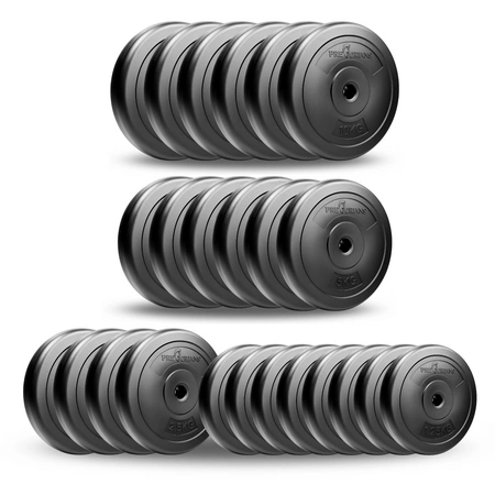 Zestaw do ćwiczeń 125kg ze sztangą 180 cm, gryfem 120 cm łamanym, nakładem obciążeń i hantlami