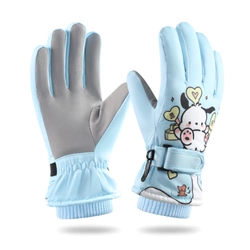 Rękawiczki zimowe ortalionowe ciepłe rękawice narciarskie dla dzieci niebieskie