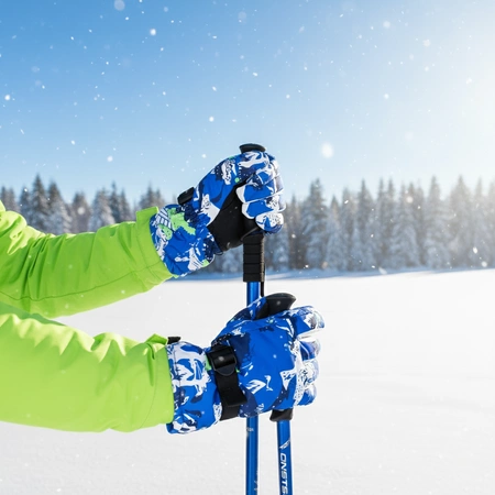 Rękawice narciarskie zimowe na deskę narty rozmiar L dłoń 21 cm niebieskie