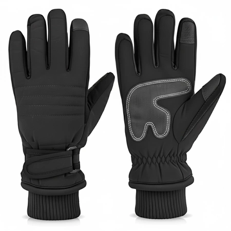 Rękawiczki do ekranów dotykowych narciarskie na zimę M czarne