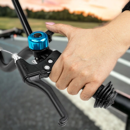 Dzwonek rowerowy dla dzieci dorosłych aluminiowy głośny DR3 niebieski