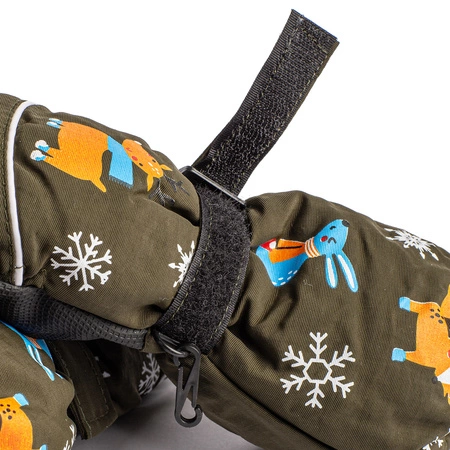 Rękawiczki zimowe jednopalczaste zielone narciarskie wodoodporne rękawice dla dzieci