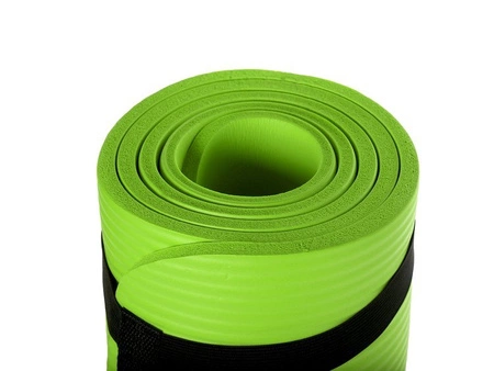 Mata gruba do ćwiczeń (1 cm) NBR Pretorians limonkowa