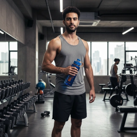 Butelka na wodę bidon sportowy na siłownię trening 1,1l niebieska