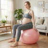 Piłka gimnastyczna 75 cm do ćwiczeń i rehabilitacji różowa z pompką