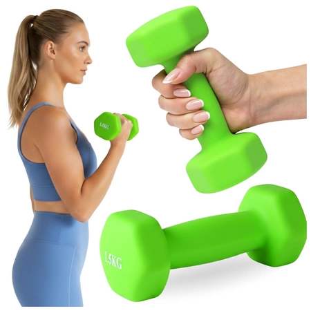 Hantla neoprenowa 1,5kg ciężarek fitness żeliwny do ćwiczeń