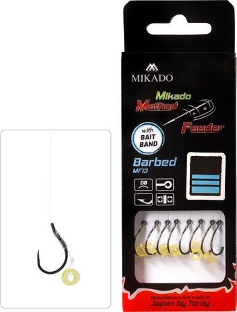 PRZYPON METHOD FEEDER - Z GUMKĄ - hak z zadziorem nr 6 / żyłka: 0.25mm/10cm - op.8szt.