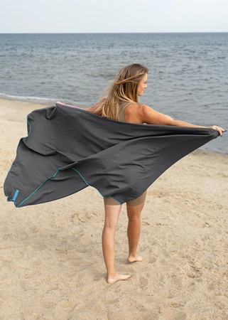 Ręcznik szybkoschnący z mikrofibry 130x80cm szaro-niebieski 