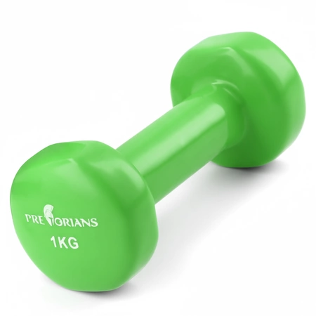 Hantelek żeliwny 1 kg ciężarek winylowy Pretorians