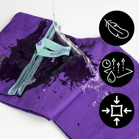 Ręcznik szybkoschnący z mikrofibry 130x80 fioletowo-turkusowy