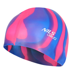 Czepek pływacki silikonowy różowo-niebieski MI7 Nils Aqua