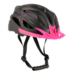 Kask ochronny do jazdy na rowerze rolkach czarno-różowy rozmiar L Nils Extreme MTW291