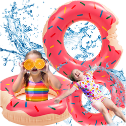 Koło dmuchane donut różowy 90cm duży materac do pływania wody na basen dla dzieci