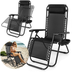 Krzesło turystyczne Zero Gravity leżak plażowy ogrodowy składny