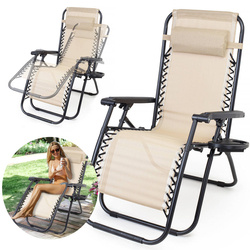 Krzesło turystyczne Zero Gravity leżak plażowy ogrodowy składny