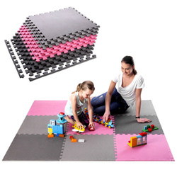 Mata puzzle MP10 pink-grey 9 elementów One fitness