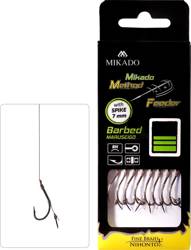 PRZYPON DO METHOD FEEDER - Z IGŁĄ - hak z zadziorem nr 4 / plecionka: 0.16mm/10cm - 8 sztuk