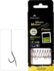 PRZYPON DO METHOD FEEDER Z IGŁĄ - hak z zadziorem nr 8 / plecionka: 0.14mm/10cm - 8 sztuk w opakowaniu