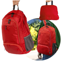 Plecak składany turystyczny ultralekki na wycieczki podróże czerwony