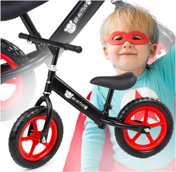 Rowerek biegowy 12 cali czarny jeździk dla dziecka na prezent