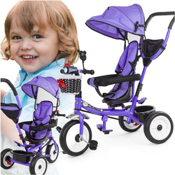 Wielofunkcyjny rowerek trójkołowy 3w1 jeździk pchacz wózek obrotowy dla dzieci