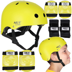 Zestaw kask z ochraniaczami Nils Extreme MR290+H230 żółty M